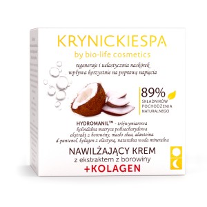 Krynickie Spa odmładzający krem borowinowy nawilżający + kolagen na dzień i na noc 50 g